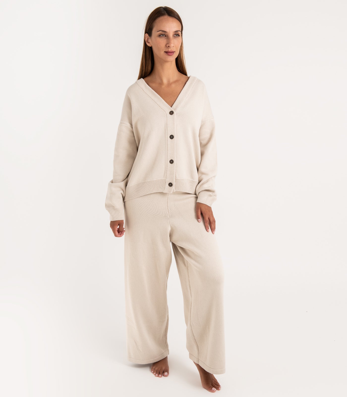 Bhumi Organic Cotton - Rib Knit Pant - Oatmeal