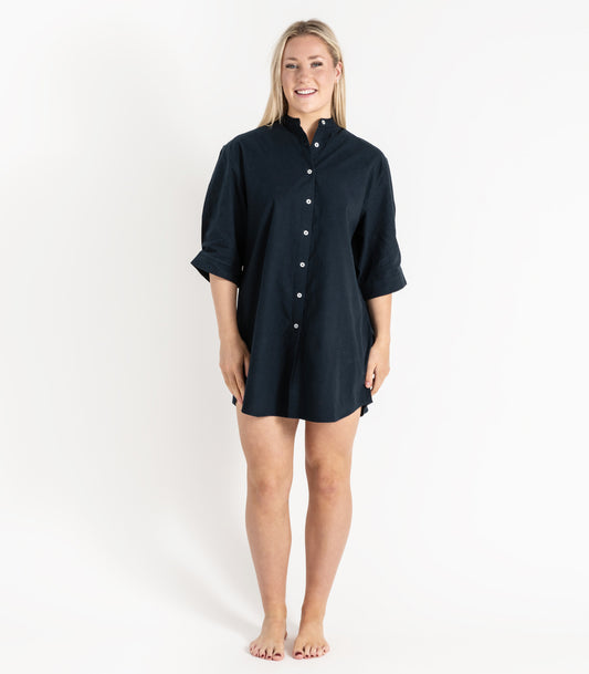 Bhumi Organic Cotton - Flannelette Night Shirt - Carbon 