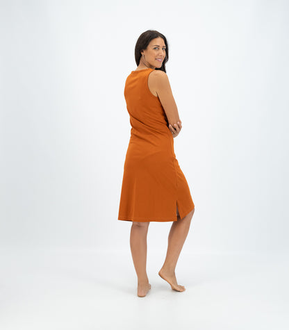 Bhumi Organic Cotton - Long Singlet Dress - Cinnamon