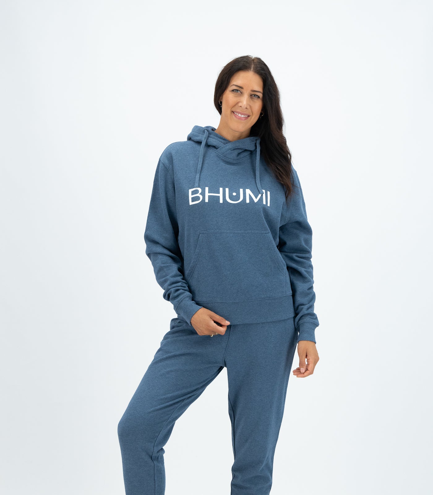 Bhumi Organic Cotton - Hoodie - Logo - Ocean Melange