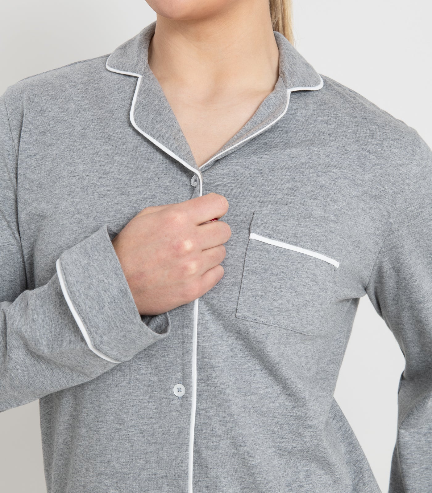 Bhumi Organic Cotton - Jersey Long PJ Set - Grey Melange