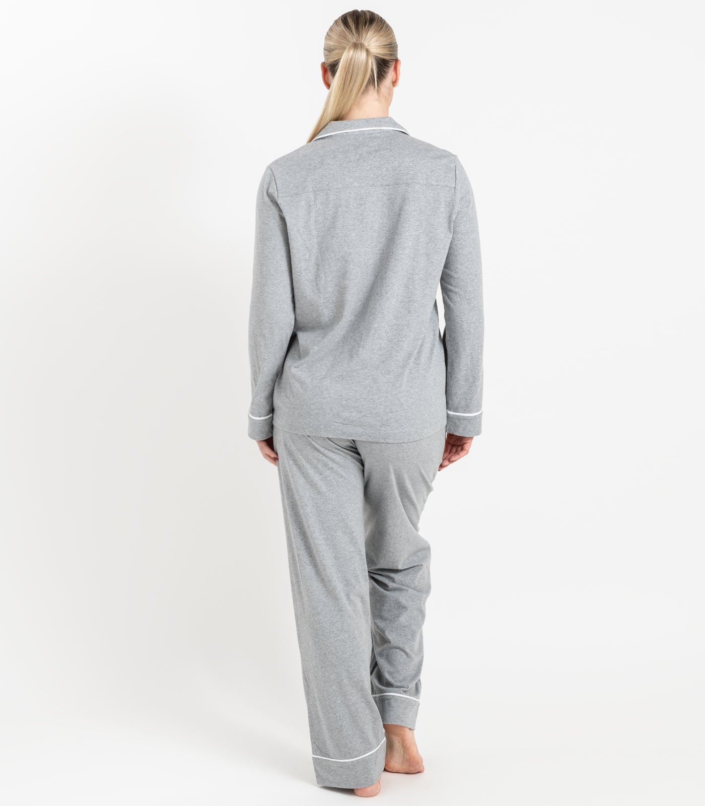 Bhumi Organic Cotton - Jersey Long PJ Set - Grey Melange