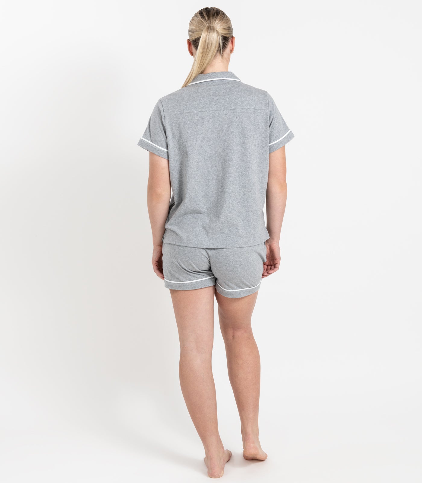 Bhumi Organic Cotton - Jersey Short PJ Set - Grey Melange