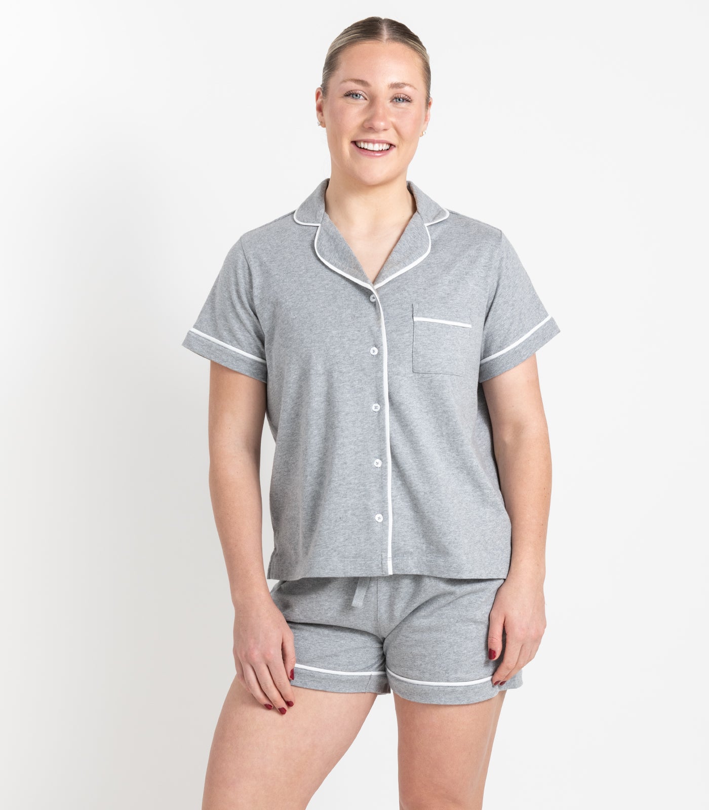 Bhumi Organic Cotton - Jersey Short PJ Set - Grey Melange