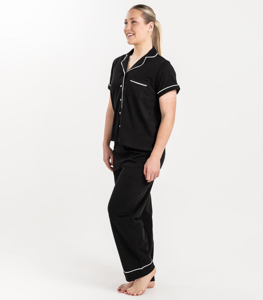 Bhumi Organic Cotton - Jersey Short Sleeve PJ Set - Black