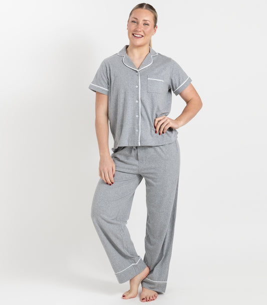 Bhumi Organic Cotton - Jersey Short Sleeve PJ Set - Grey Melange