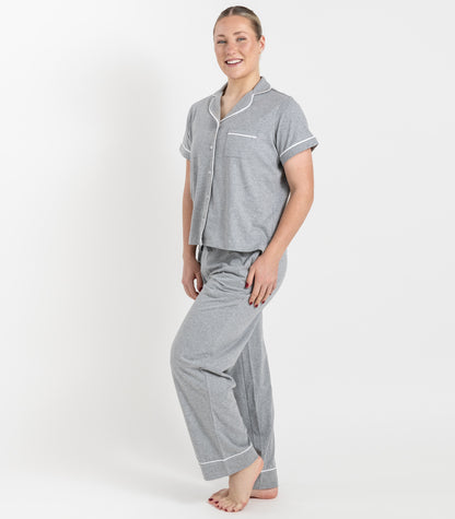 Bhumi Organic Cotton - Jersey Short Sleeve PJ Set - Grey Melange