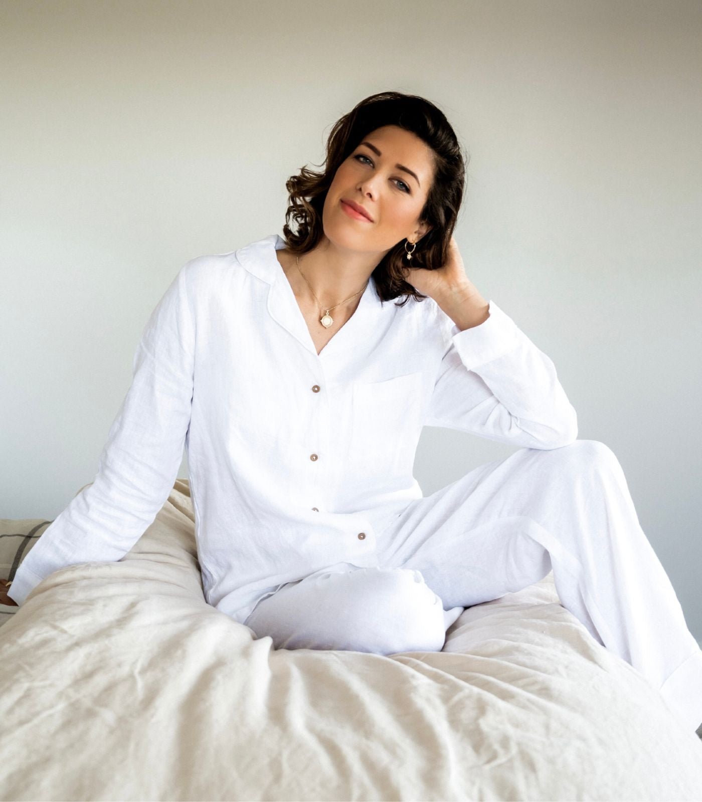 Organic Linen Long PJ Set Last Chance Bhumi Fairtrade Organic