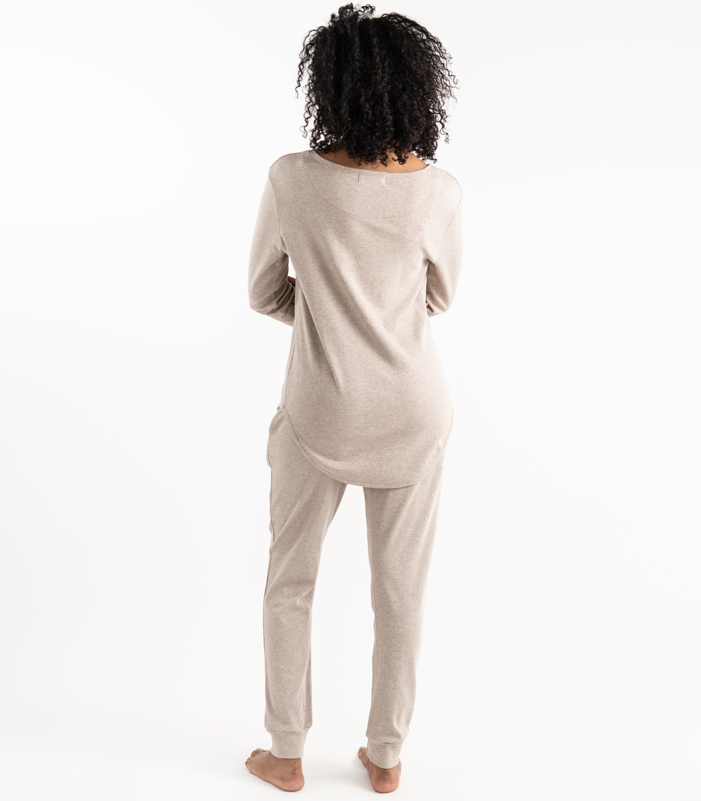 Mocha - Jersey Knit Long PJ Set