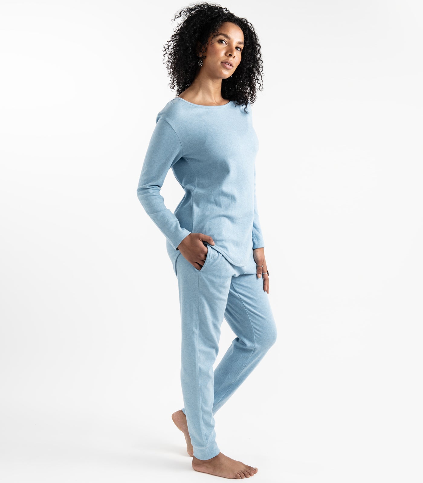 Blue Pea - Jersey Knit Long PJ Set