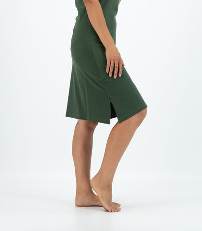 Bhumi Organic Cotton - Long Singlet Dress - Kombu Green