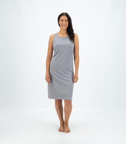 Bhumi Organic Cotton - Long Singlet Dress - Titanium