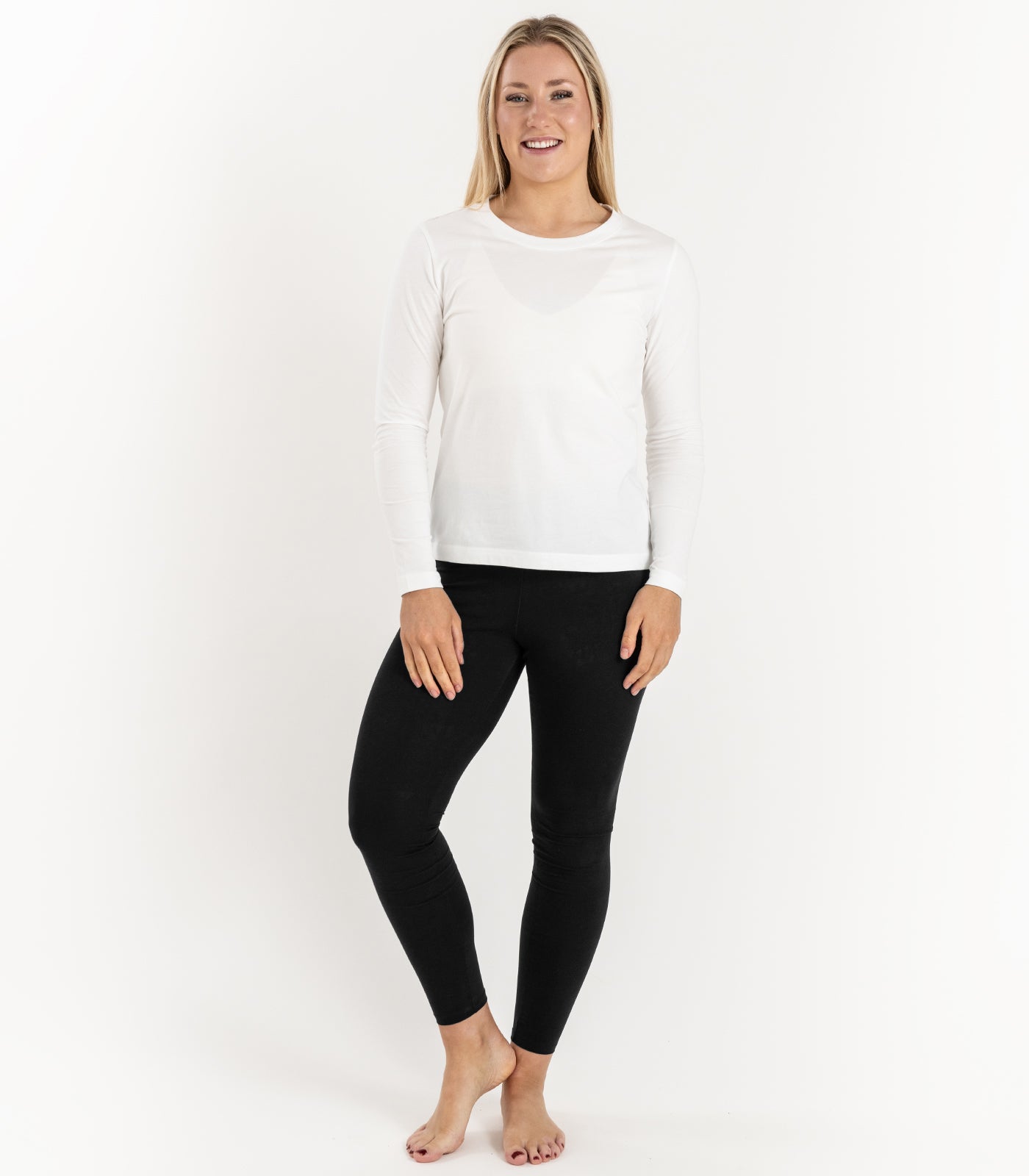 Bhumi Organic Cotton - Basic Long Sleeve Top - White