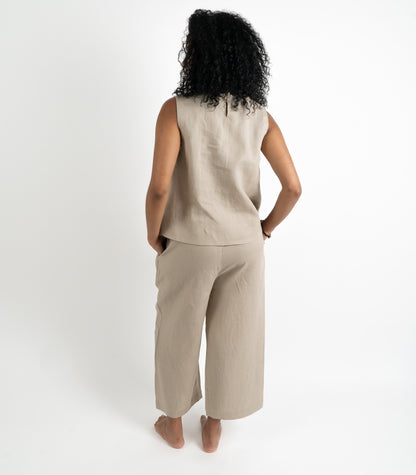 Organic Linen Balloon Lounge Pants - Raw