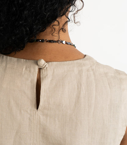 Organic Linen Sleeveless Lounge Shirt - Raw