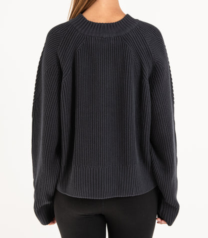 Bhumi Organic Cotton - Rib Knit Jumper - Charcoal