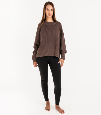Bhumi Organic Cotton - Rib Knit Jumper - Chocolate