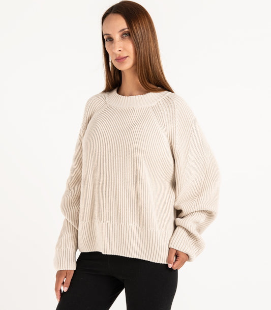 Bhumi Organic Cotton - Rib Knit Jumper - Oatmeal