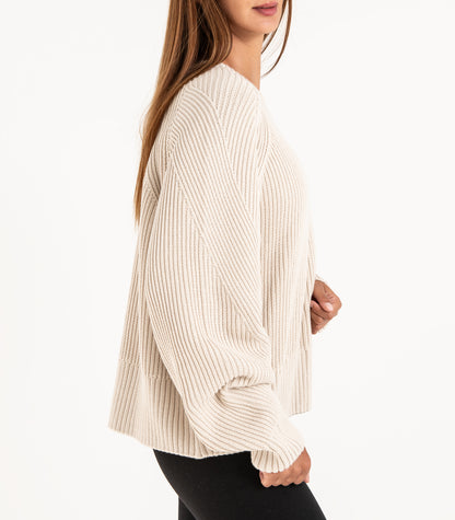 Bhumi Organic Cotton - Rib Knit Jumper - Oatmeal