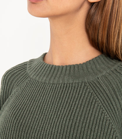 Bhumi Organic Cotton - Rib Knit Jumper - Olive