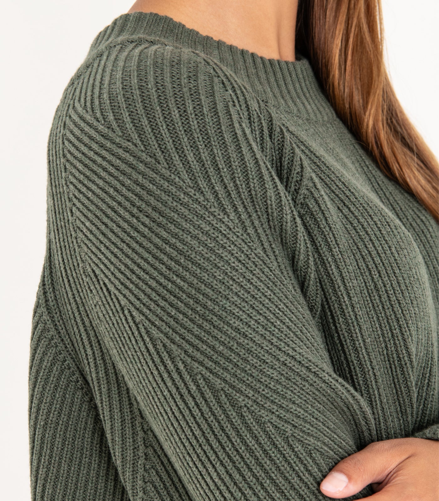 Bhumi Organic Cotton - Rib Knit Jumper - Olive