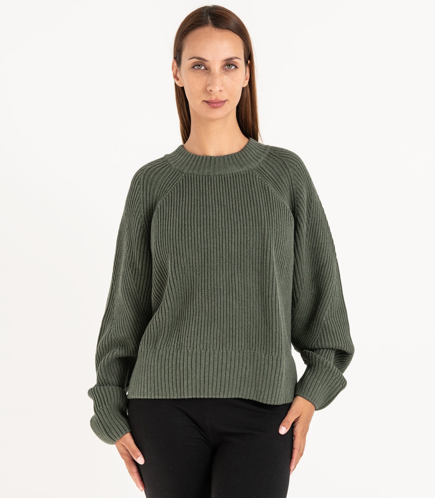 Bhumi Organic Cotton - Rib Knit Jumper - Olive