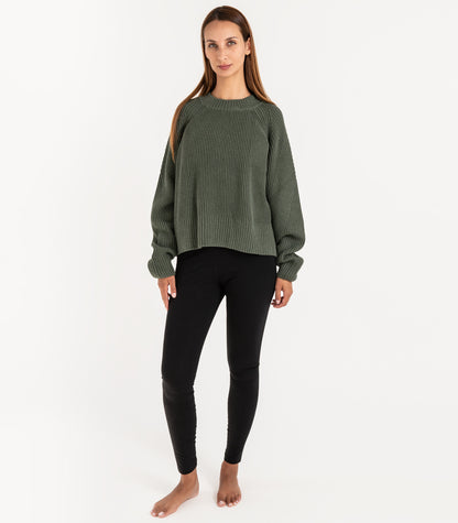 Bhumi Organic Cotton - Rib Knit Jumper - Olive