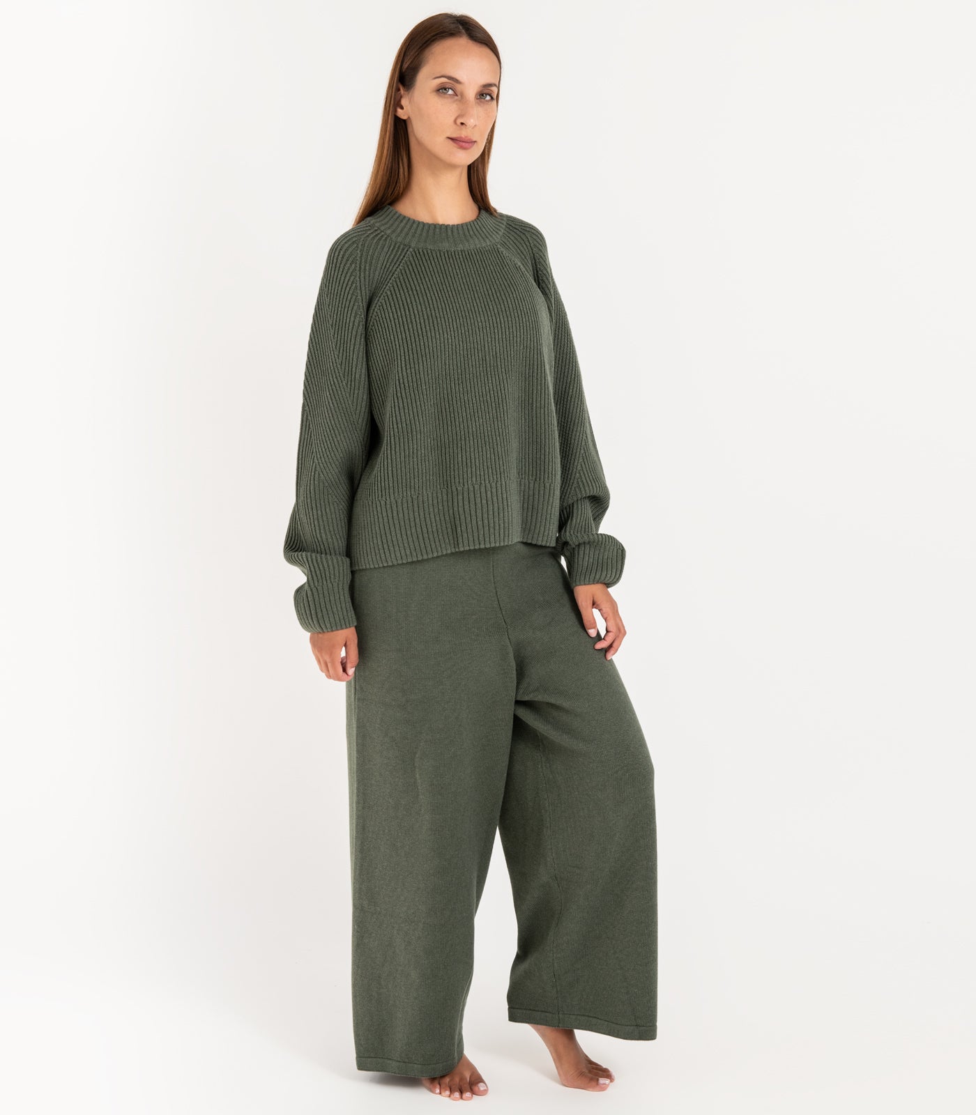 Bhumi Organic Cotton - Rib Knit Pant - Olive