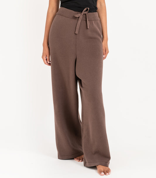 Bhumi Organic Cotton - Rib Knit Pant - Chocolate