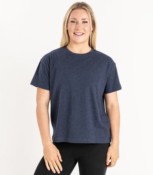 Bhumi Organic Cotton - Oversized Boxy Tee - New Arrival - Navy Melange
