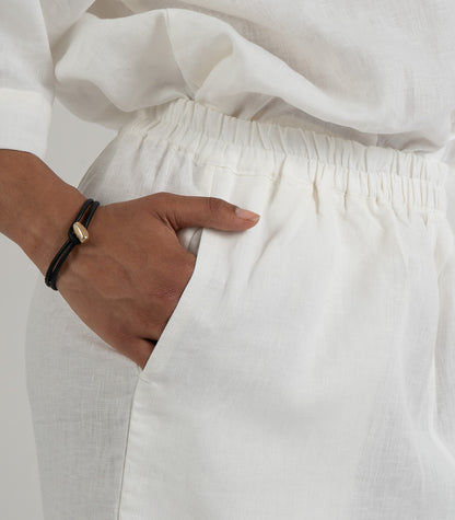 Organic Linen Balloon Lounge Pants - White