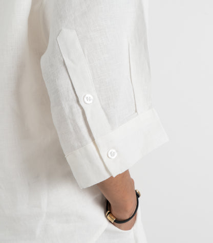 Organic Linen Lounge Shirt - White