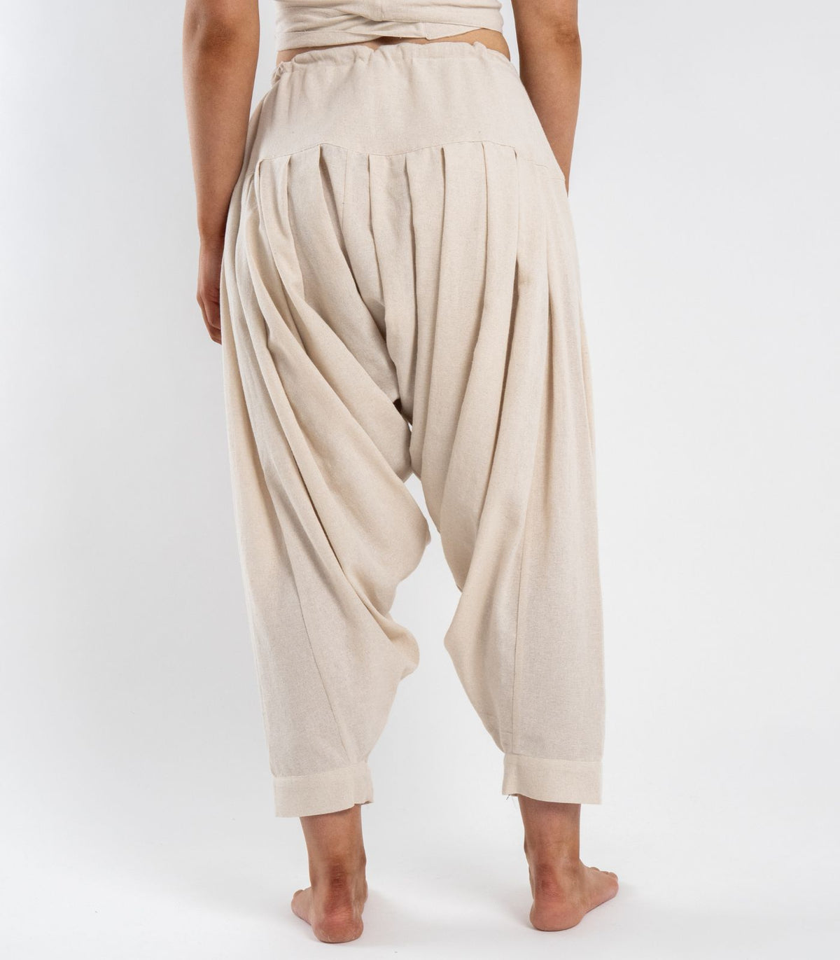 Organic Khadi Patiala Pants - Natural