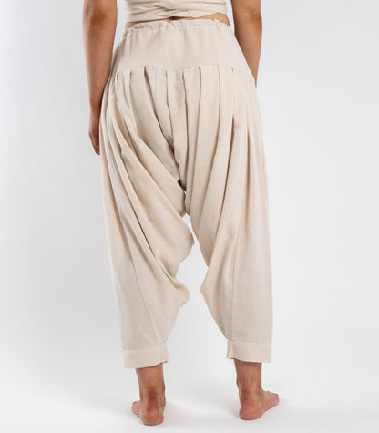Organic Khadi Patiala Pants - Natural