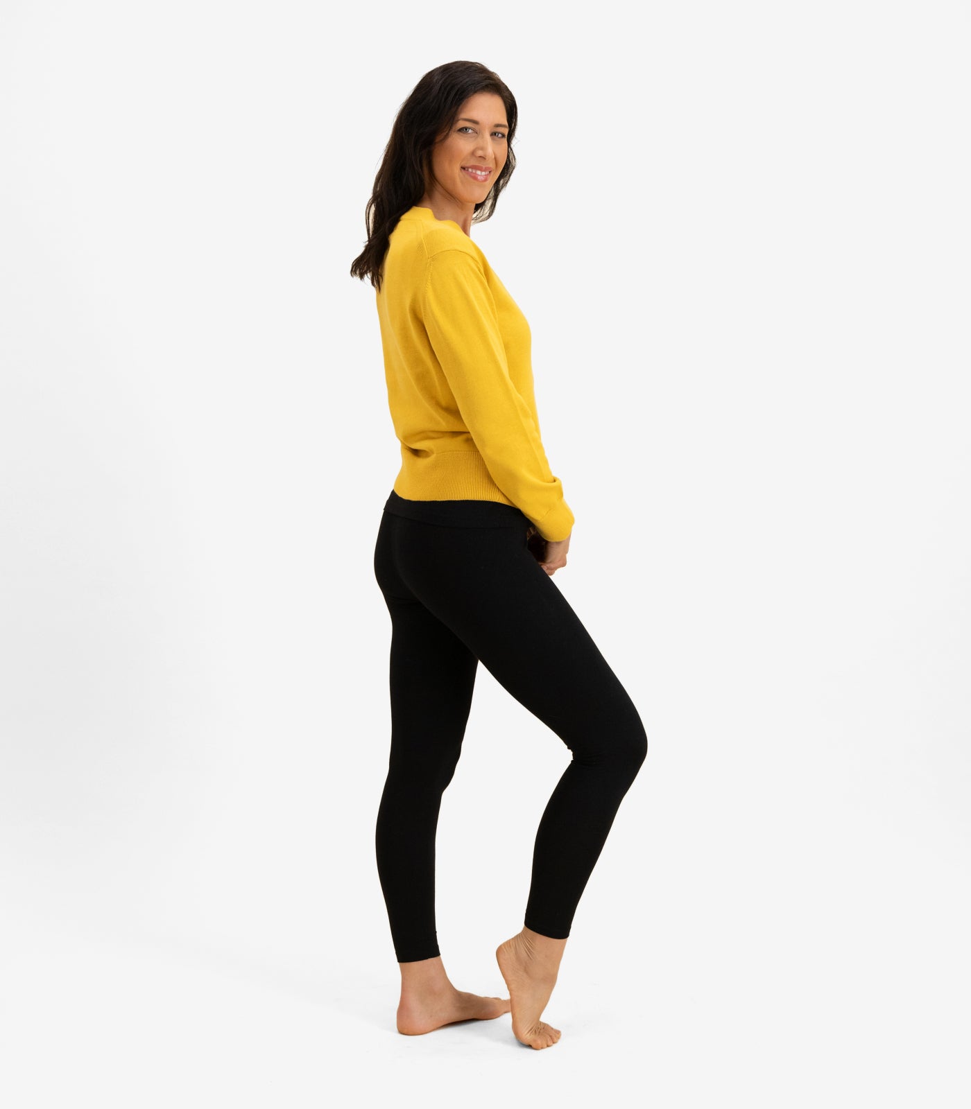 Bhumi Organic Cotton - Fine Knit V Neck Cardigan - Butterscotch