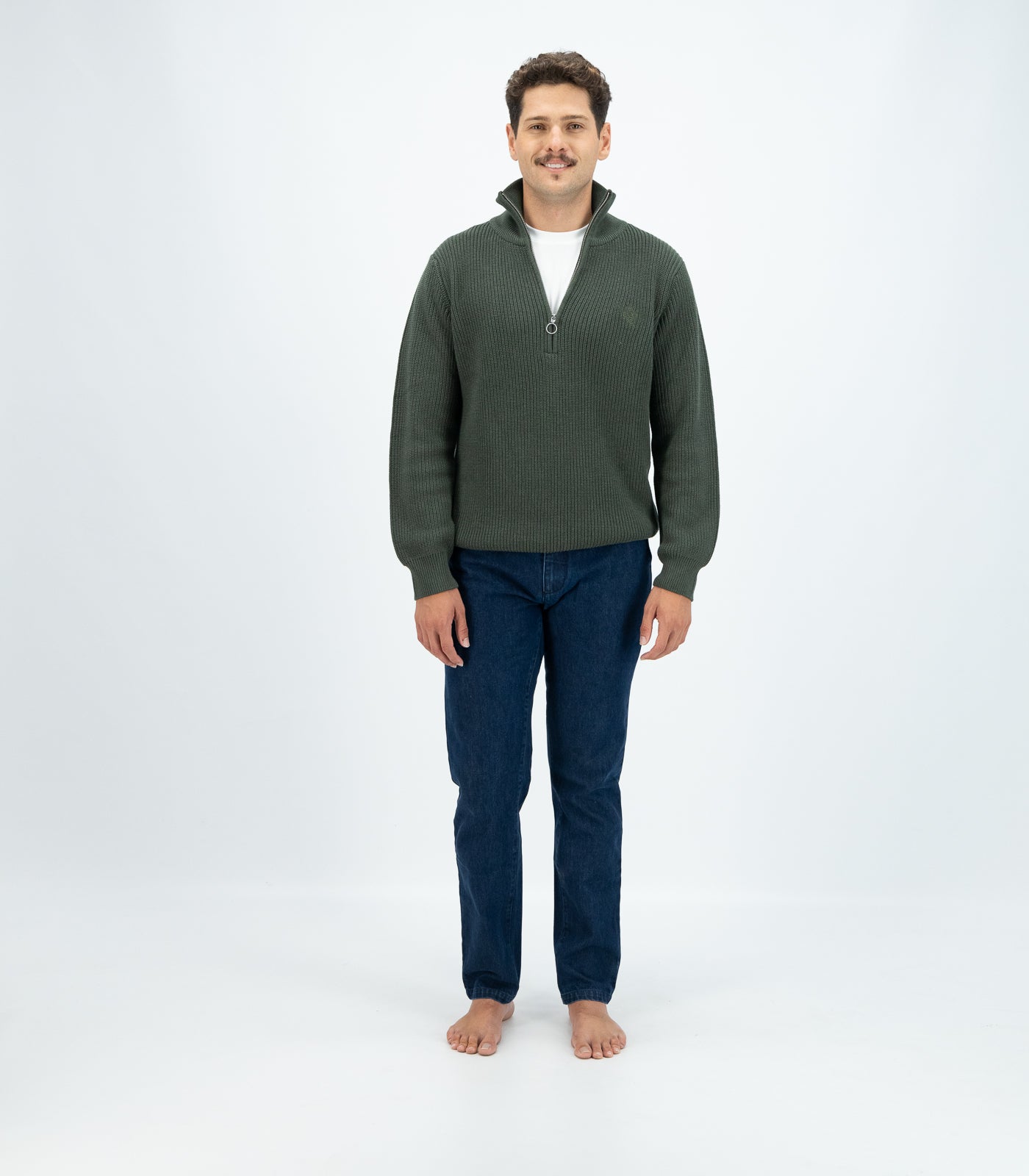 Bhumi Organic Cotton - Zip Sweater - Olive