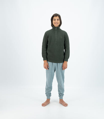 Bhumi Organic Cotton - Kids Zip Sweater - Olive