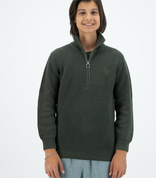 Bhumi Organic Cotton - Kids Zip Sweater - Olive