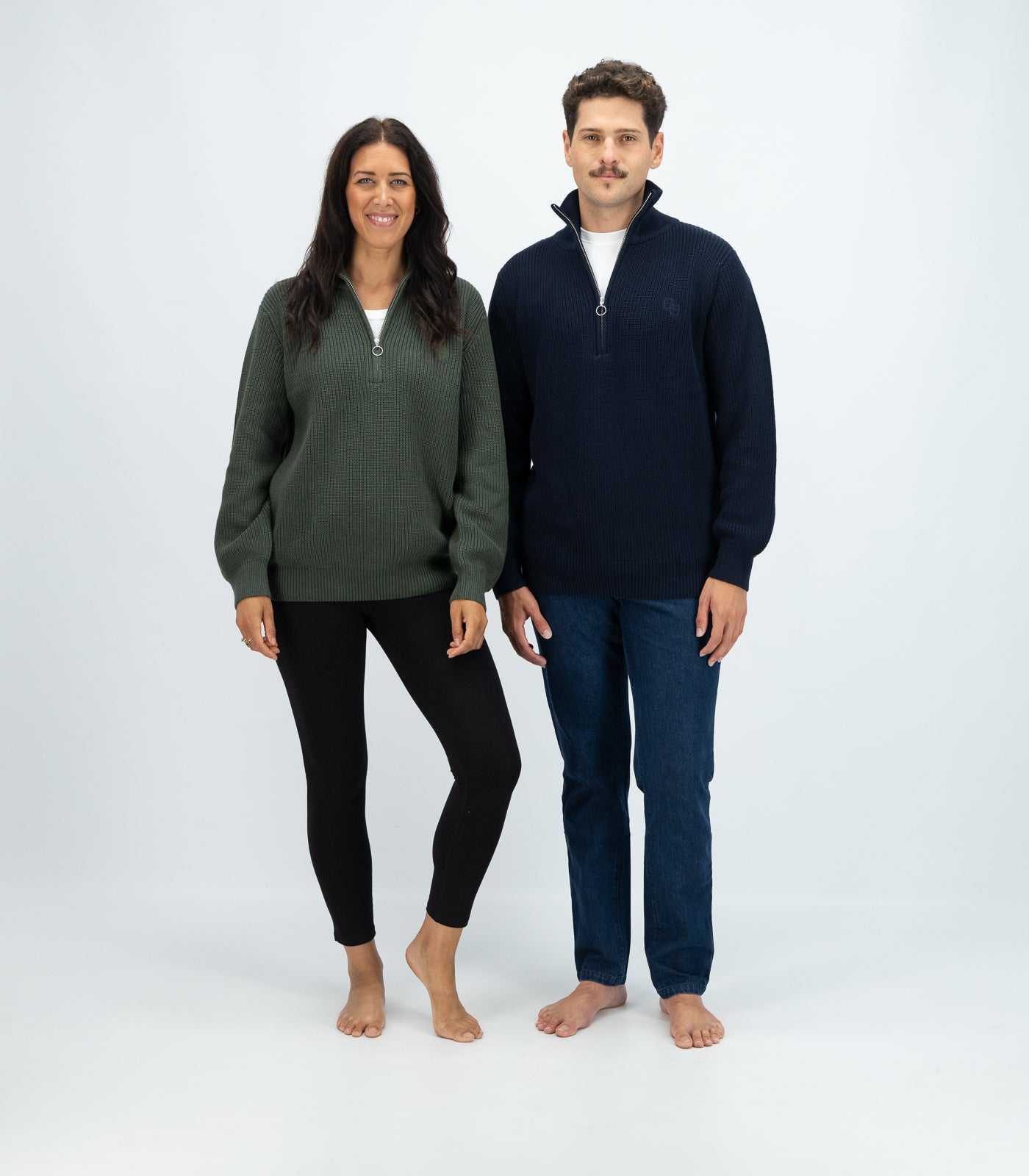 Bhumi Organic Cotton - Zip Sweater - Navy