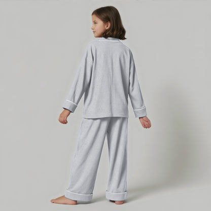Kids Jersey Long PJ Set - Grey Melange