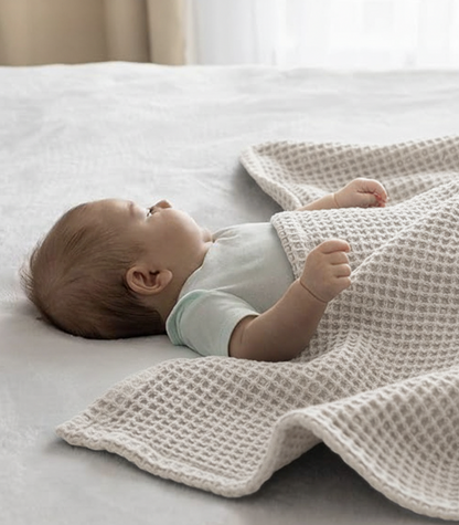 Bhumi Organic Cotton - Baby Waffle Blanket - New Arrival - Light Grey