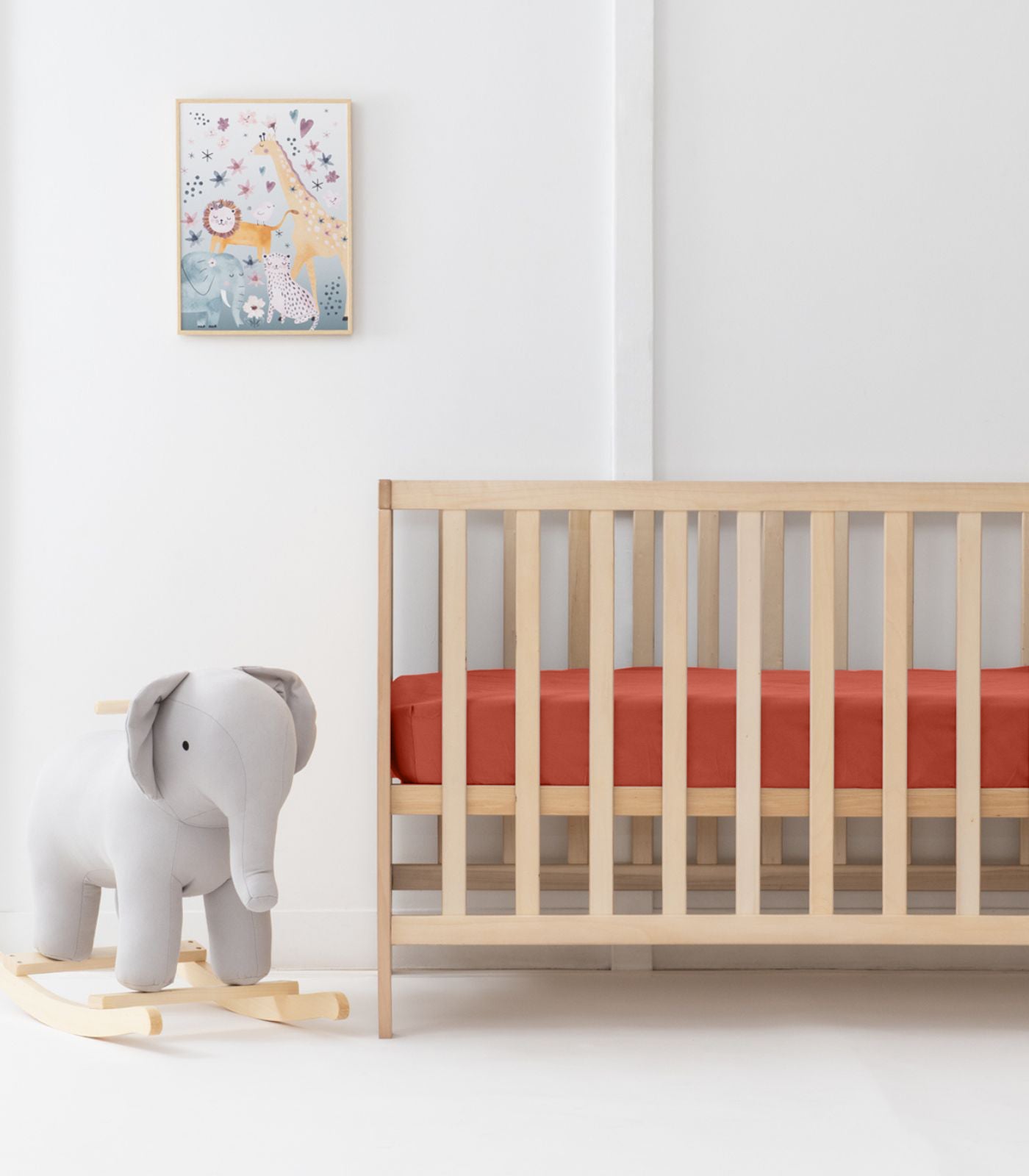 Bhumi Organic Cotton - Fitted Cot Sheet - Last Chance - Rust