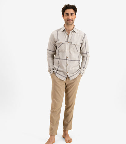 Bhumi Organic Cotton - Flannelette Shirt - Almond  Plaid