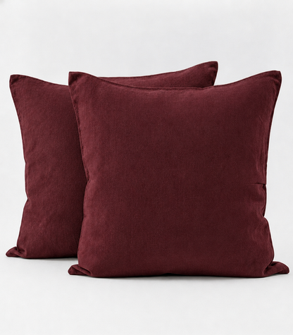 Linen European Pillow Cases - Plum