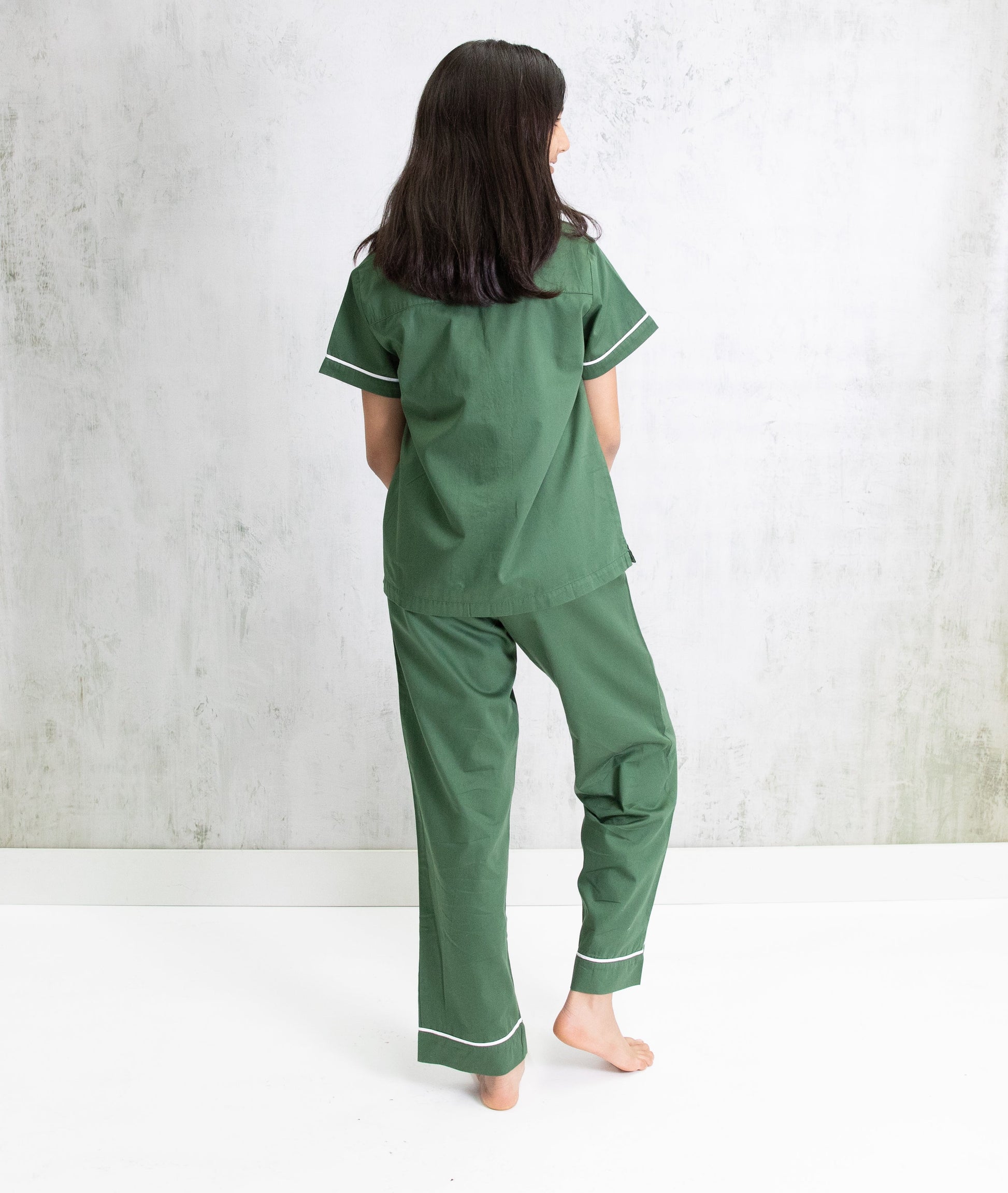 Bhumi Organic Cotton - Kids Sateen Short Sleeve PJ Set - Forest Green